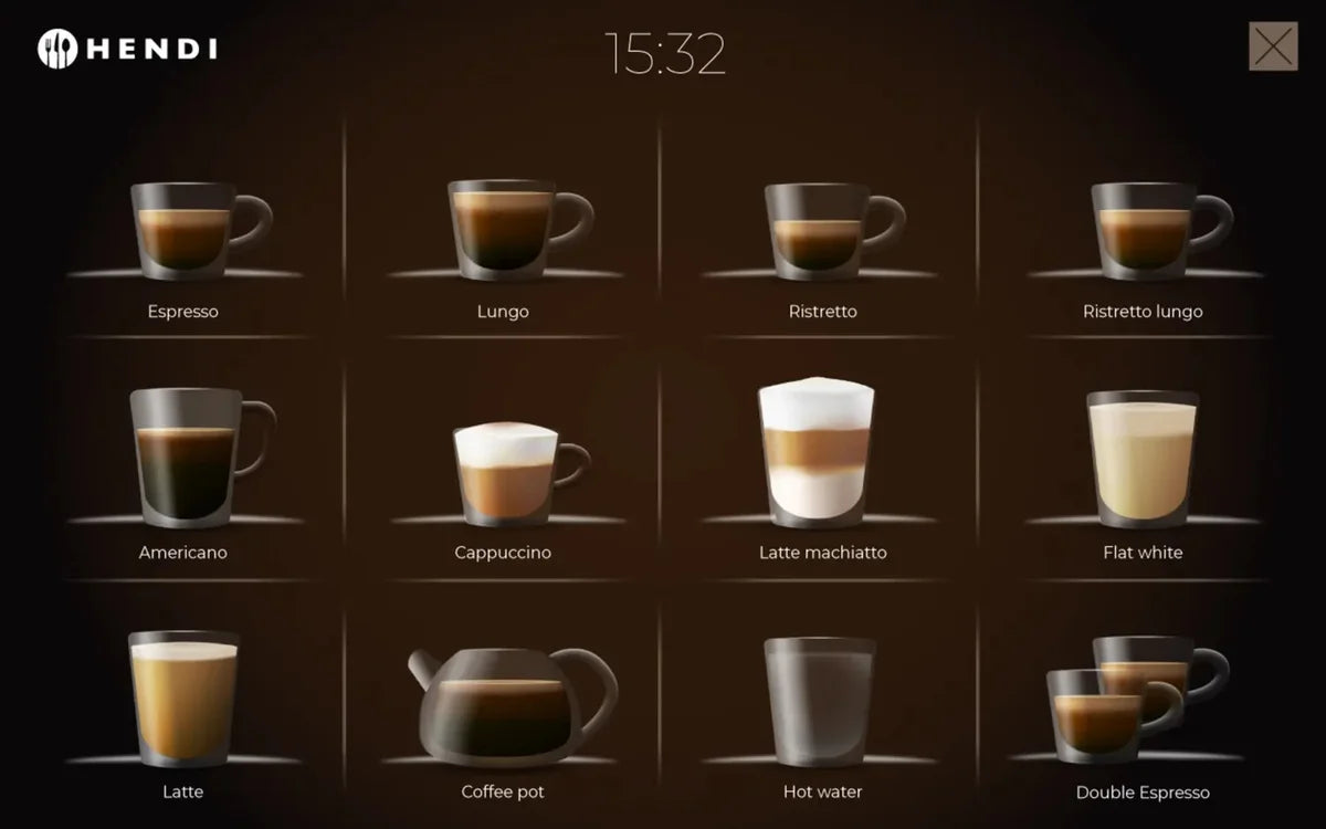 Machine à café automatique Hendi, jusqu’à 100 tasses/h, réservoir d’eau 6 litres