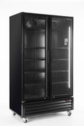 Armoire à boissons ECO 1000 avec portes battantes, noire