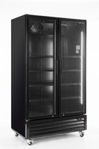 Armoire à boissons ECO 1000 avec portes battantes, noire