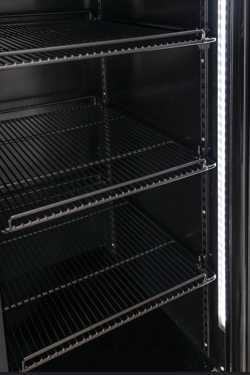 Armoire à boissons ECO 1000 avec portes battantes, noire