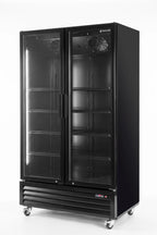 Armoire à boissons ECO 1000 avec portes battantes, noire