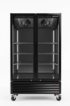 Armoire à boissons ECO 1000 avec portes battantes, noire