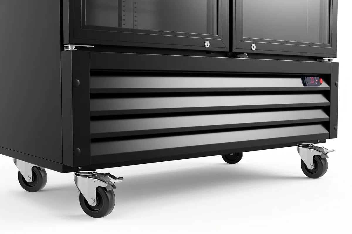 Armoire à boissons ECO 1000 avec portes battantes, noire