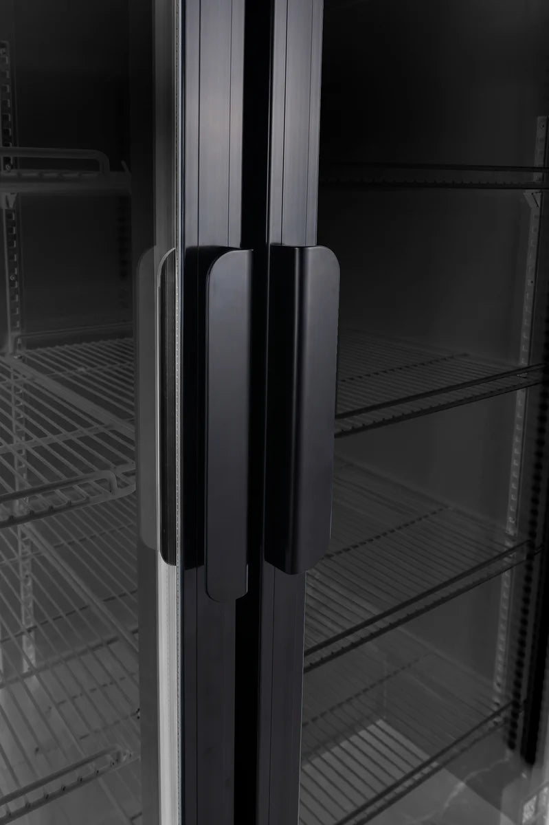 Armoire à boissons ECO 1000 avec portes battantes, noire