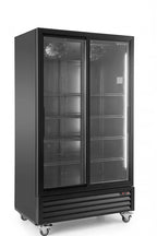 Armoire à boissons ECO 1000 avec portes coulissantes, noire
