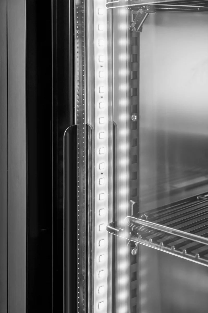 Armoire à boissons ECO 1000 avec portes coulissantes, noire