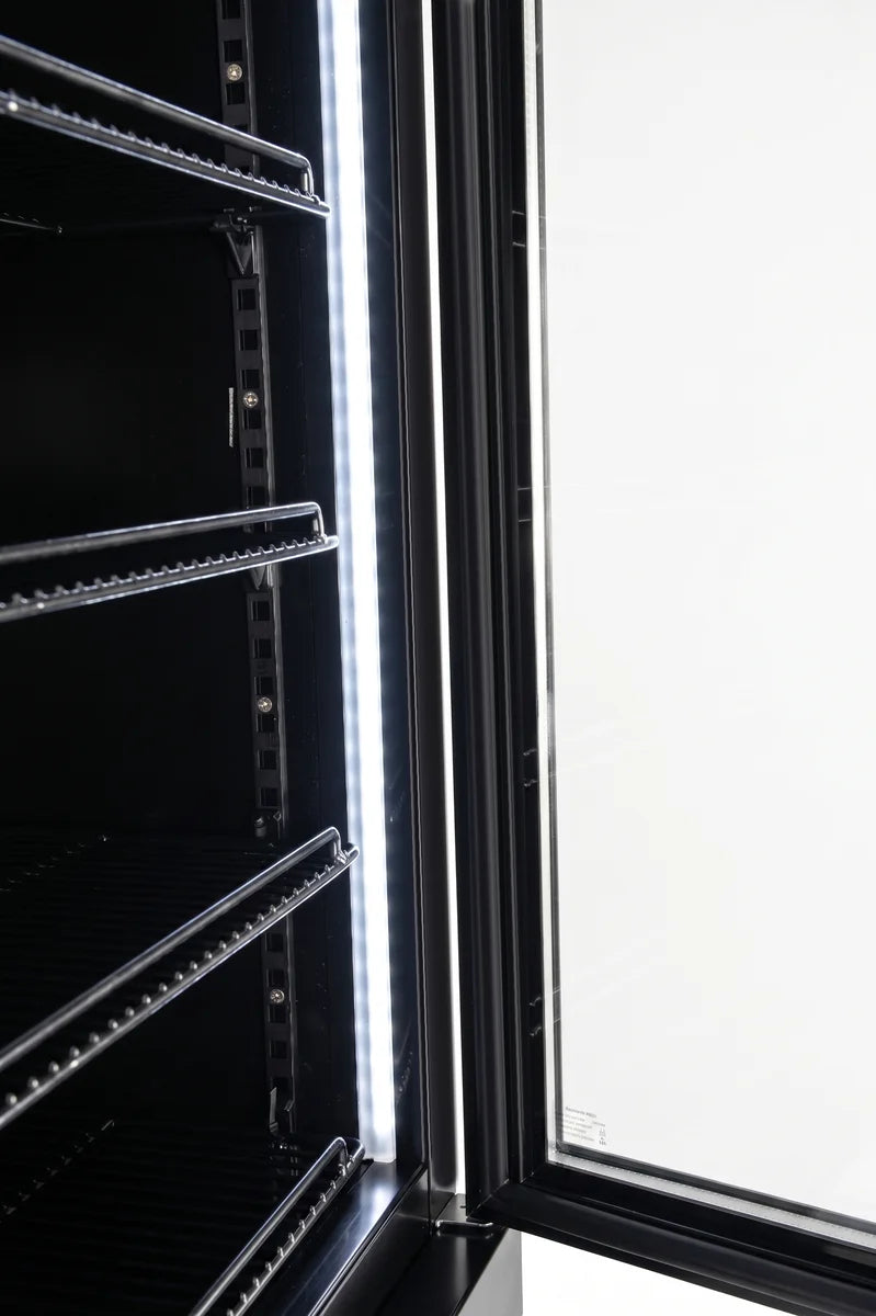 Armoire à boissons ECO 1500 avec portes battantes, noire