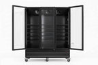 Armoire à boissons ECO 1500 avec portes battantes, noire
