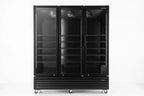 Armoire à boissons ECO 1500 avec portes battantes, noire