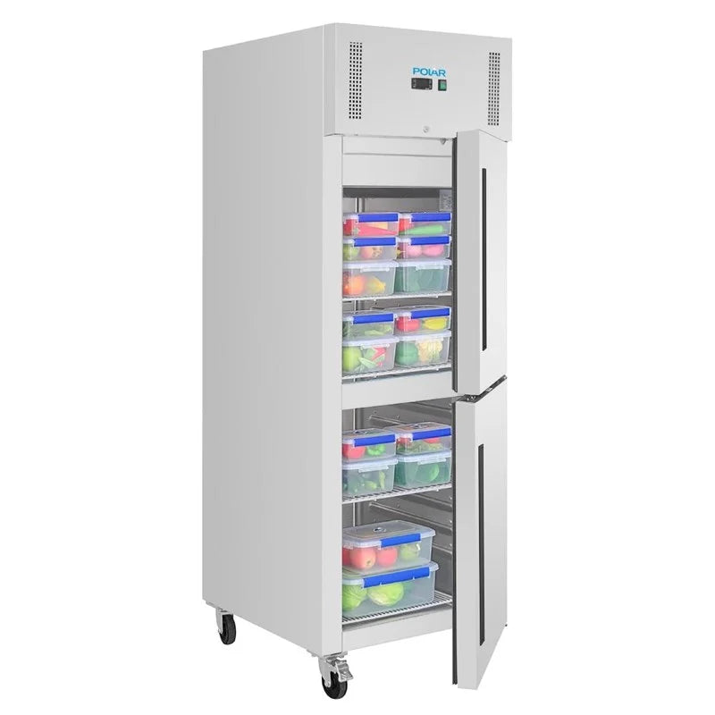 Armoire réfrigérée professionnelle Polar Série G 600 litres, 2 portes, inox