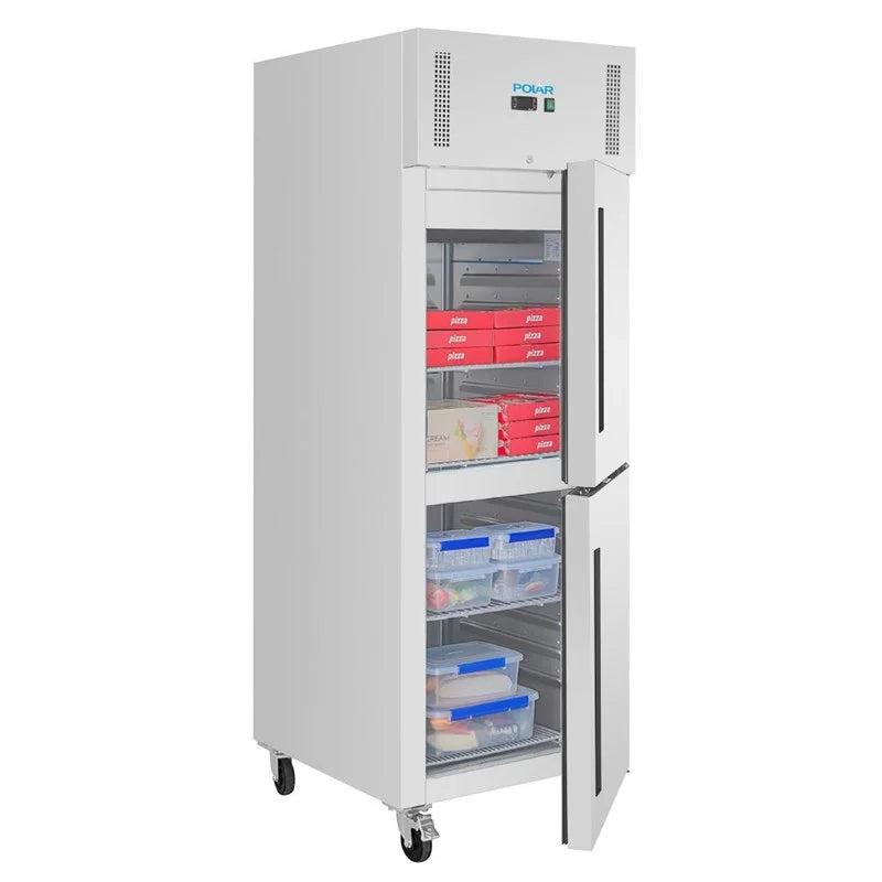 Armoire de congélation Polar Série G 600 litres, 2 portes, inox