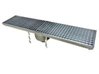 Siphon de sol en inox, 891 x 200 x 181 mm, sortie verticale