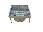 Siphon de sol en inox, 200 x 200 x 180 mm, sortie verticale