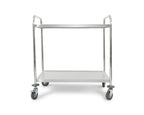 Chariot de service en inox, 2 niveaux