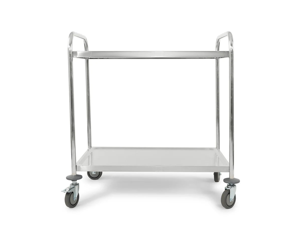 Chariot de service en inox, 2 niveaux