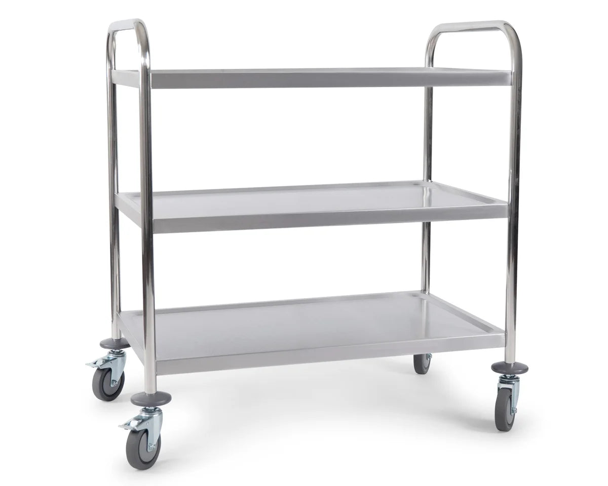 Chariot de service en inox, 3 niveaux