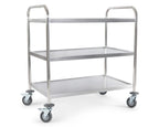 Chariot de service en inox, 3 niveaux