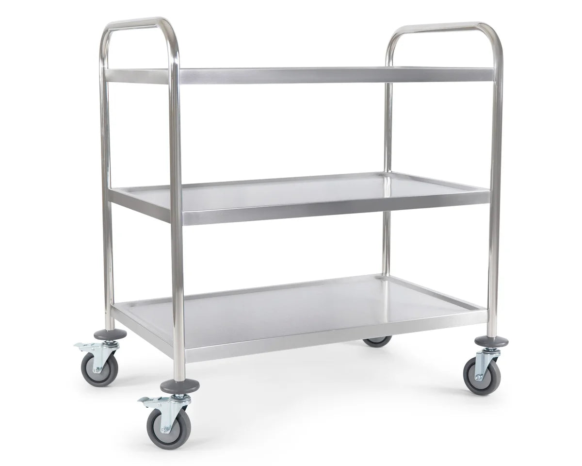 Chariot de service en inox, 3 niveaux