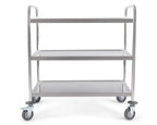 Chariot de service en inox, 3 niveaux