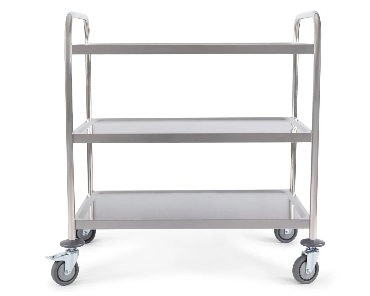 Chariot de service en inox, 3 niveaux