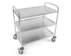 Chariot de service en inox, 3 niveaux