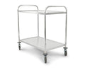 Chariot de service en inox, 2 niveaux