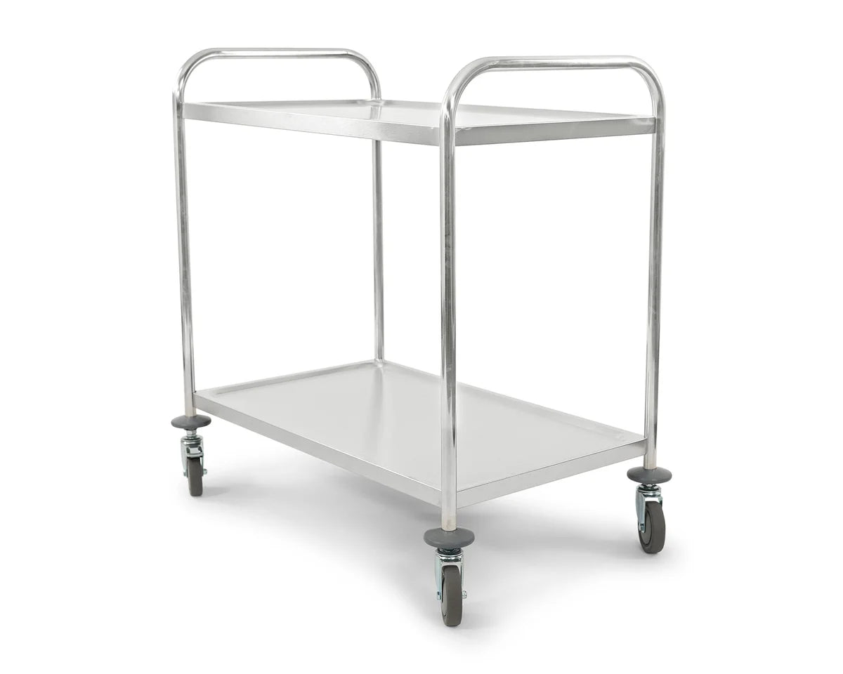 Chariot de service en inox, 2 niveaux