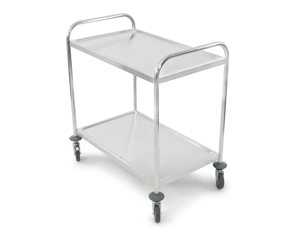 Chariot de service en inox, 2 niveaux