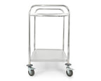 Chariot de service en inox, 2 niveaux