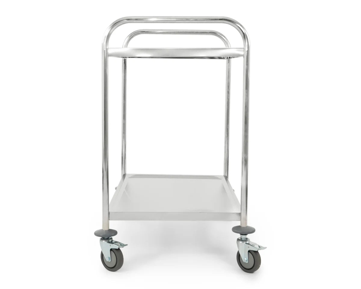 Chariot de service en inox, 2 niveaux