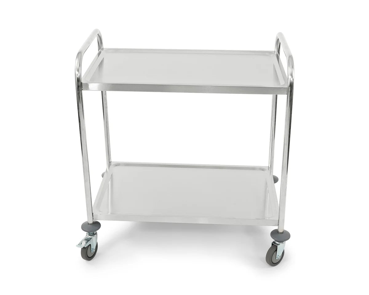 Chariot de service en inox, 2 niveaux