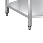 Table de travail d’angle en inox Basic 1000x600 mm - avec étagère basse et dosseret