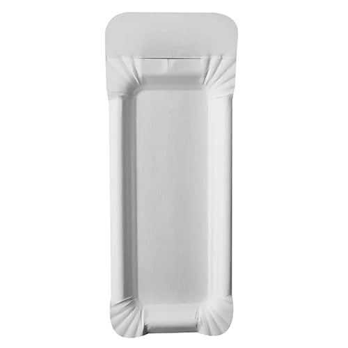 Papstar 250 assiettes, carton pur rectangulaire 8 cm x 21 cm blanc avec poignée