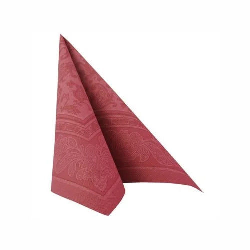 Papstar 50 serviettes ROYAL Collection pliage 1/4 40 cm x 40 cm bordeaux Ornaments