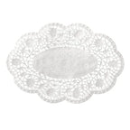 Papstar 500 dentelles à moka ovales 18 cm x 13 cm blanches