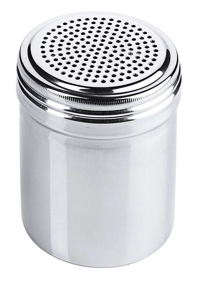 Saupoudreuse en acier inoxydable 18/10, sans poignée, hauteur 95 mm, 0,3 Lt.