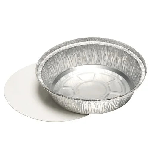 Papstar Barquette en aluminium avec couvercle intérieur, diamètre : 18,2 x H : 4 cm, contenance : 770 ml - 25 pièces par paquet