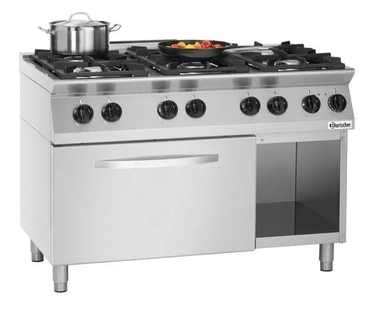 Cuisinière à gaz MFG7360, 6 feux, four électrique