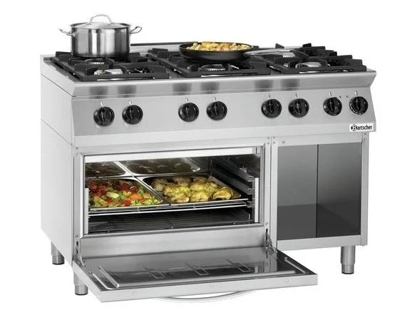 Cuisinière à gaz MFG7360, 6 feux, four électrique