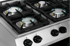Cuisinière à gaz MFG7360, 6 feux, four électrique