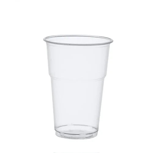 Papstar 70 gobelets à boissons froides, PLA pure 0,4 l Ø 9,5 cm x H : 13,2 cm transparent cristal avec bord mousse