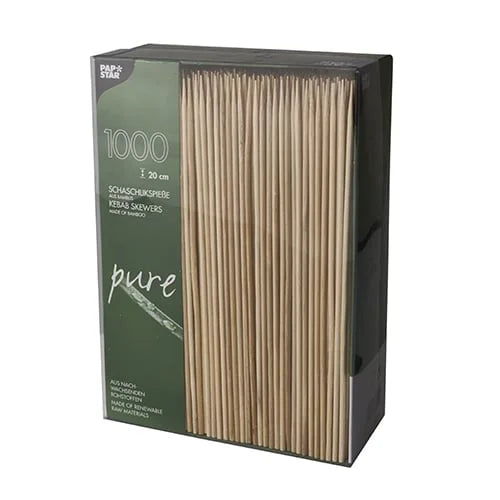Papstar 1000 brochettes à шашлык, bambou pure Ø 3 mm x H : 20 cm