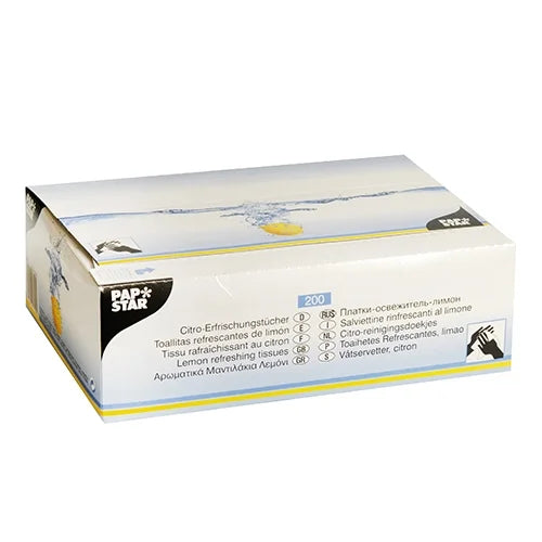 Papstar 200 lingettes rafraîchissantes 14 cm x 14 cm Citro