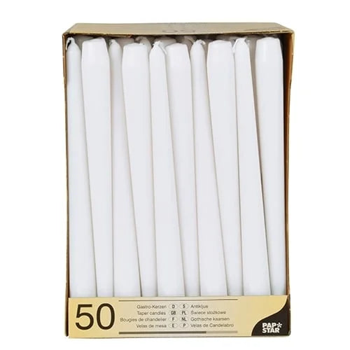 Papstar 50 bougies chandelier Ø 2,2 cm x H : 25 cm blanches