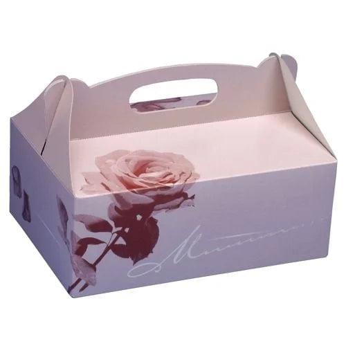 Papstar Boîtes à pâtisseries Rosé avec poignée de transport - petite
