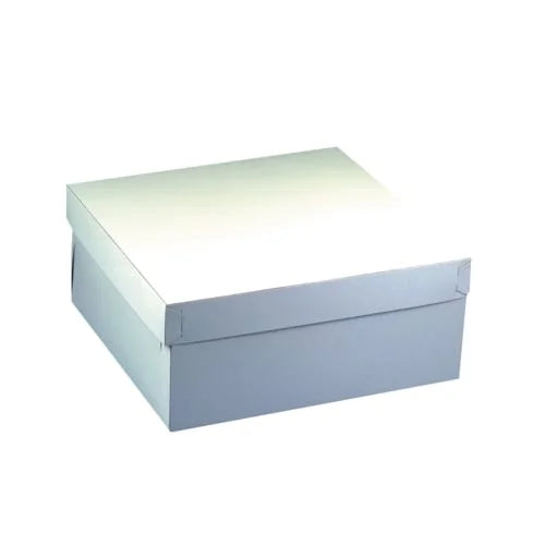 Papstar 10 boîtes à gâteaux, avec couvercle, carton carré 30 cm x 30 cm x 13 cm blanc