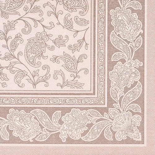 Papstar 50 serviettes ROYAL Collection pliage 1/4 40 cm x 40 cm mocca Ornaments
