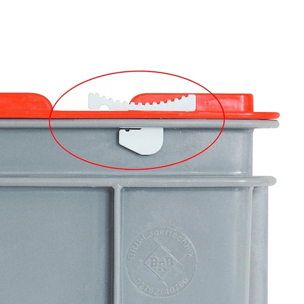 Fermeture coulissante pour couvercle à charnières - bac gerbable Euro