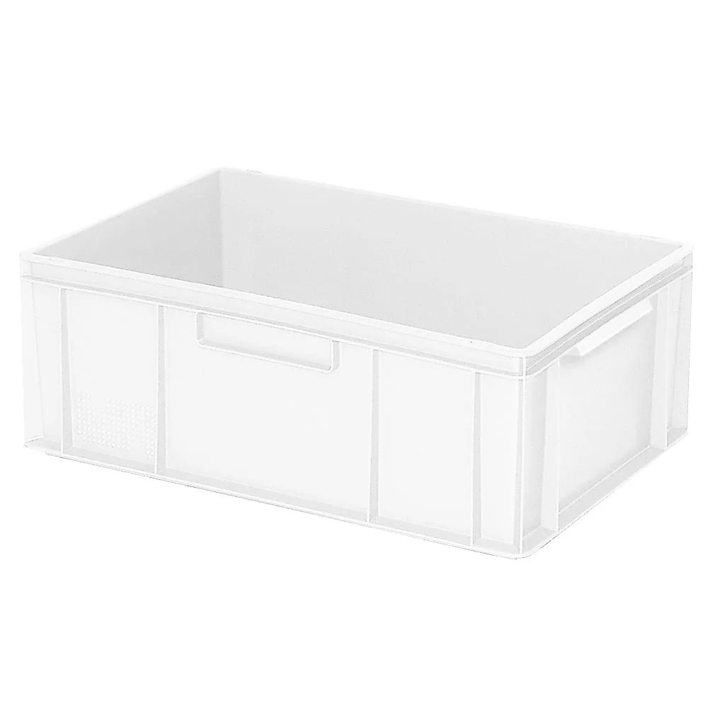 Bac gerbable Euro 600x400 mm, 2 barrettes de préhension, blanc - 220 mm