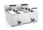Friteuse numérique MasterCook 2 x 8 L avec robinet de vidange